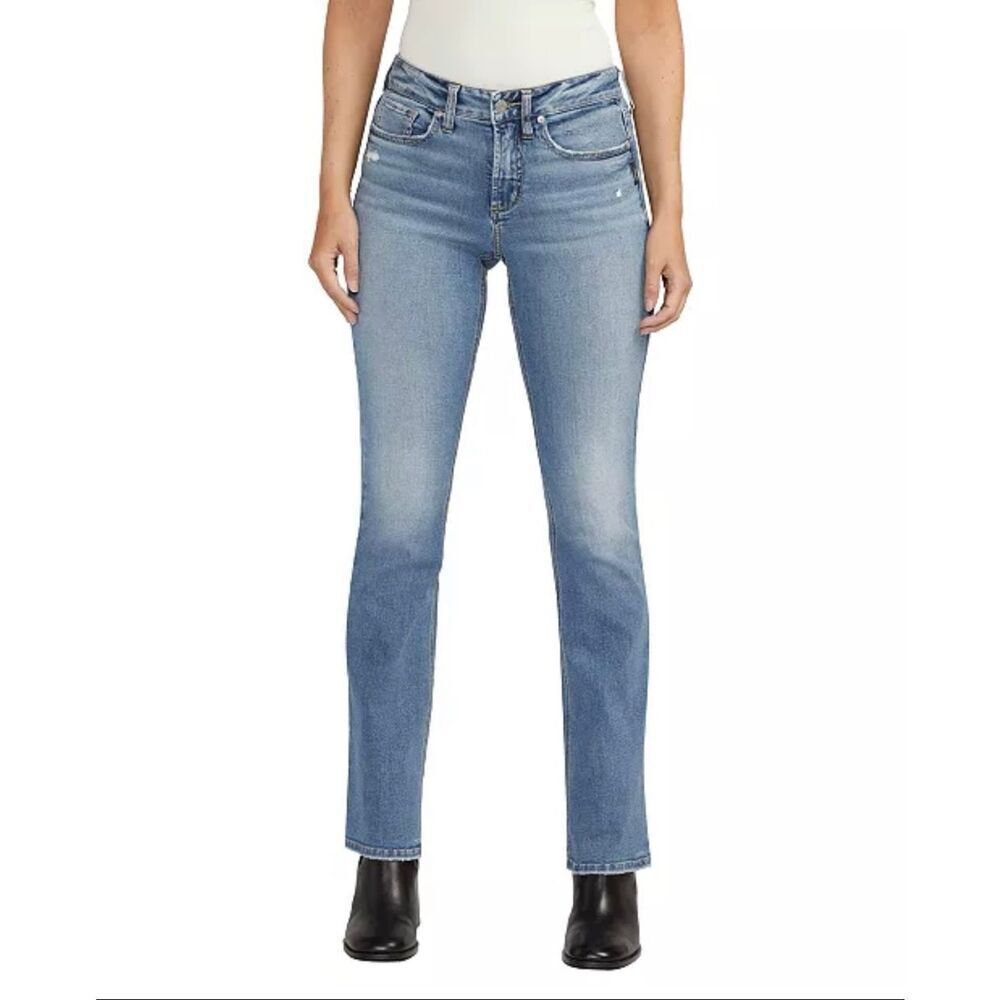Silver Jeans Co. Suki Mid Rise Curvy Fit Slim Bootcut Jeans Indigo 25